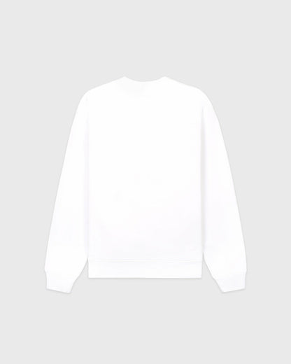 Sporty & Rich Serif Logo Embroidered Crewneck - White/Navy