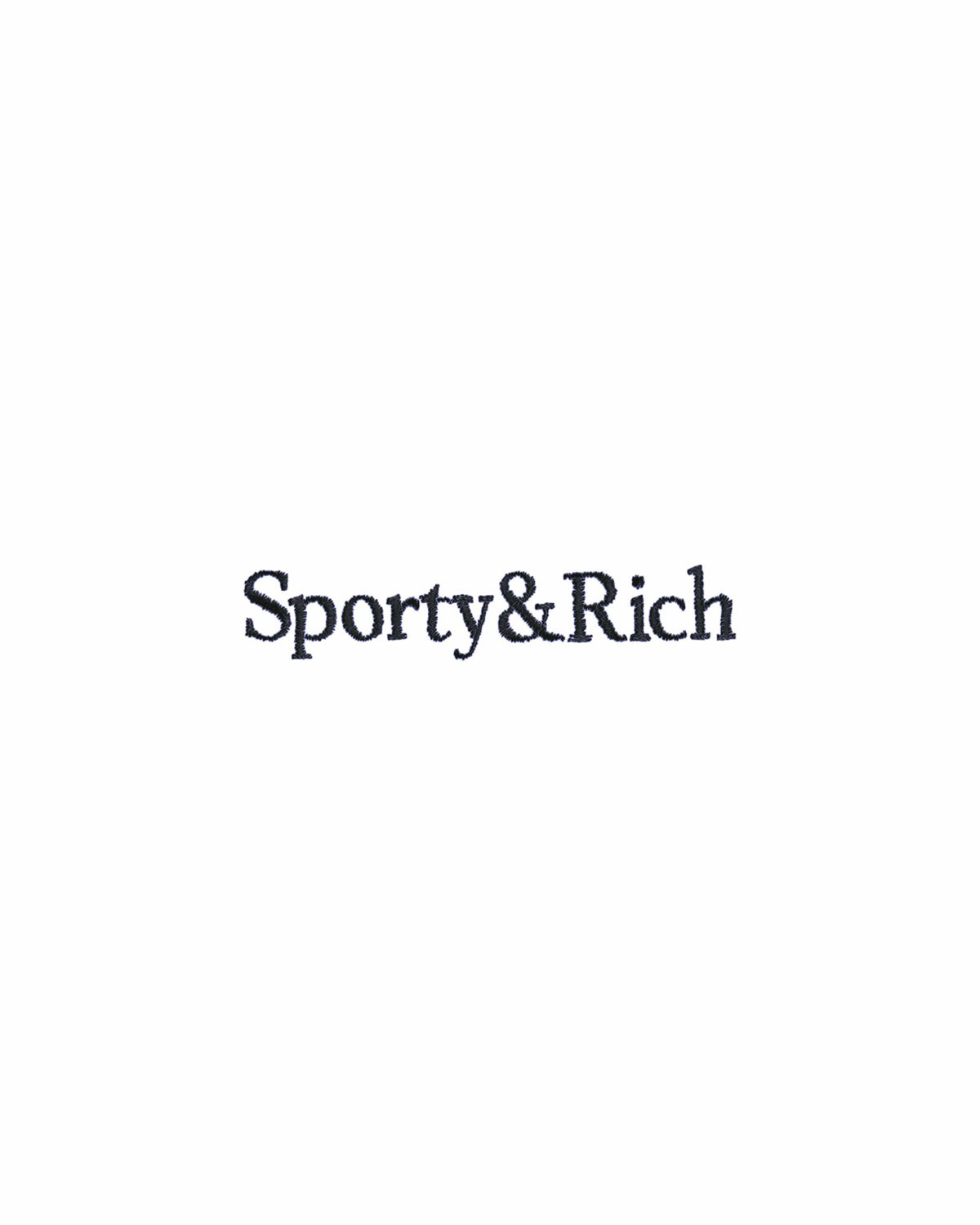 Sporty & Rich Serif Logo Embroidered Crewneck - White/Navy