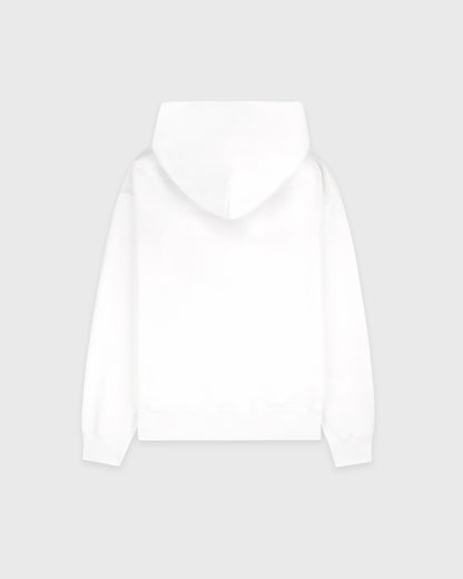 Sporty & Rich Serif Logo Embroidered Hoodie - White/Navy