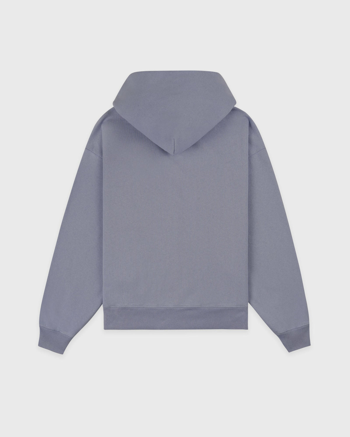 Sporty & Rich Serif Logo Embroidered Zip Hoodie - Faded Indigo/White