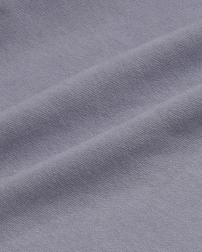 Sporty & Rich Serif Logo Embroidered Zip Hoodie - Faded Indigo/White