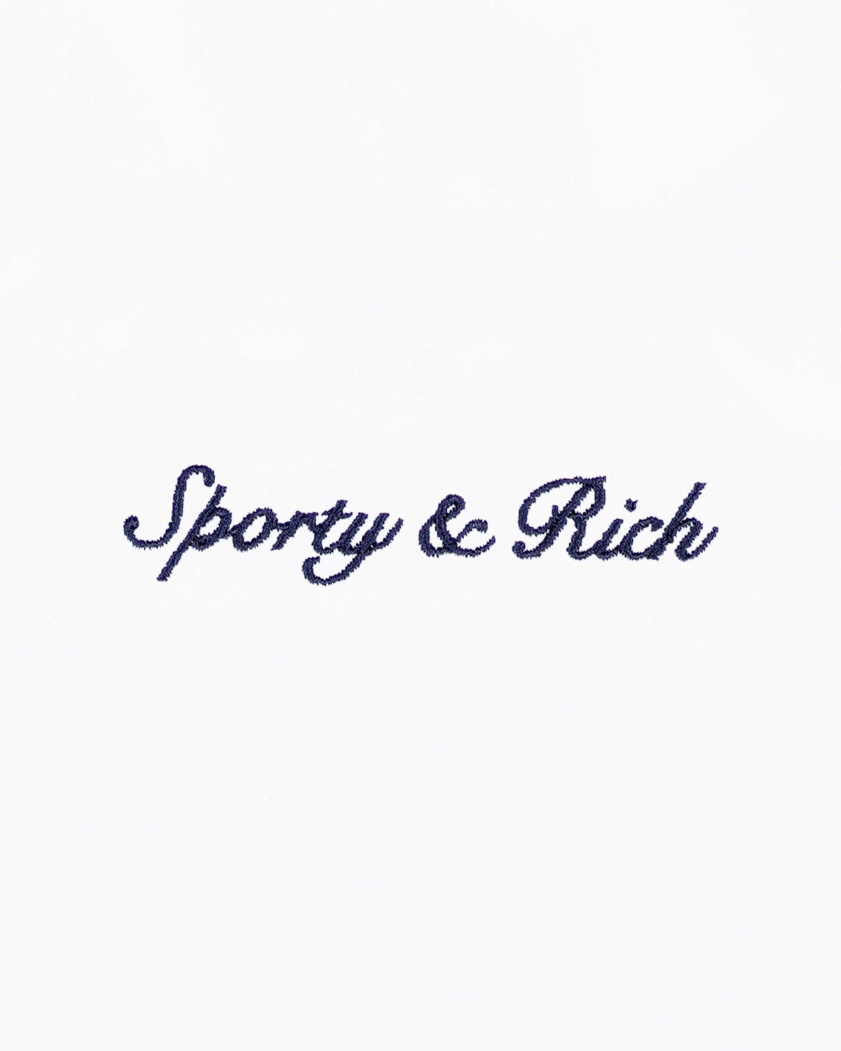 Sporty & Rich Syracuse Embroidered Quarter Zip - White/Navy