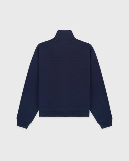 Sporty & Rich NY Crest Embroidered Quarter Zip - Dark Navy
