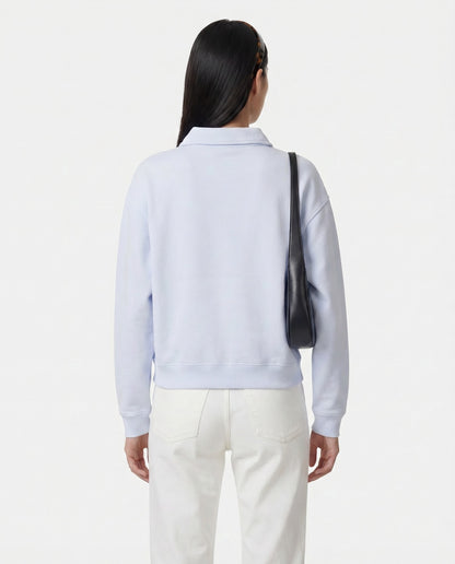 Sporty & Rich Serif Logo Embroidered Polo - Ciel