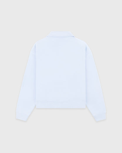 Sporty & Rich Serif Logo Embroidered Polo - Ciel
