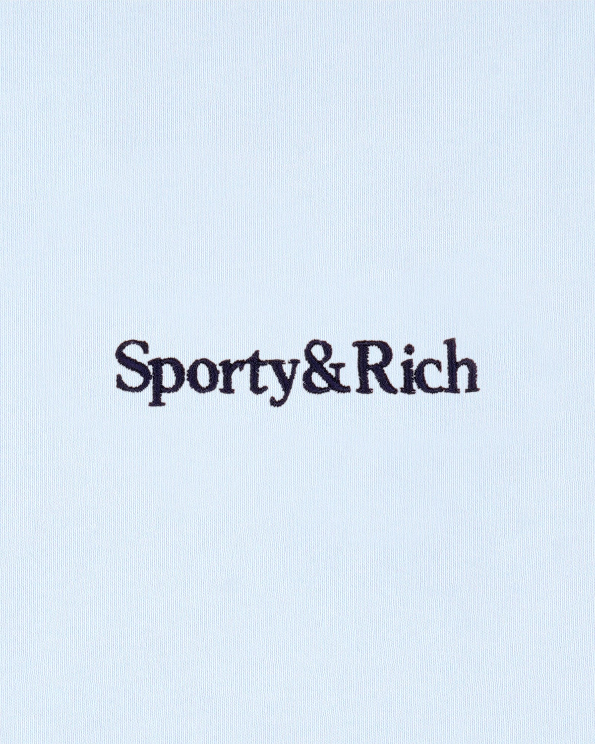 Sporty & Rich Serif Logo Embroidered Polo - Ciel