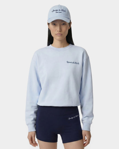 Sporty & Rich Play Tennis Crewneck - Ciel/Navy