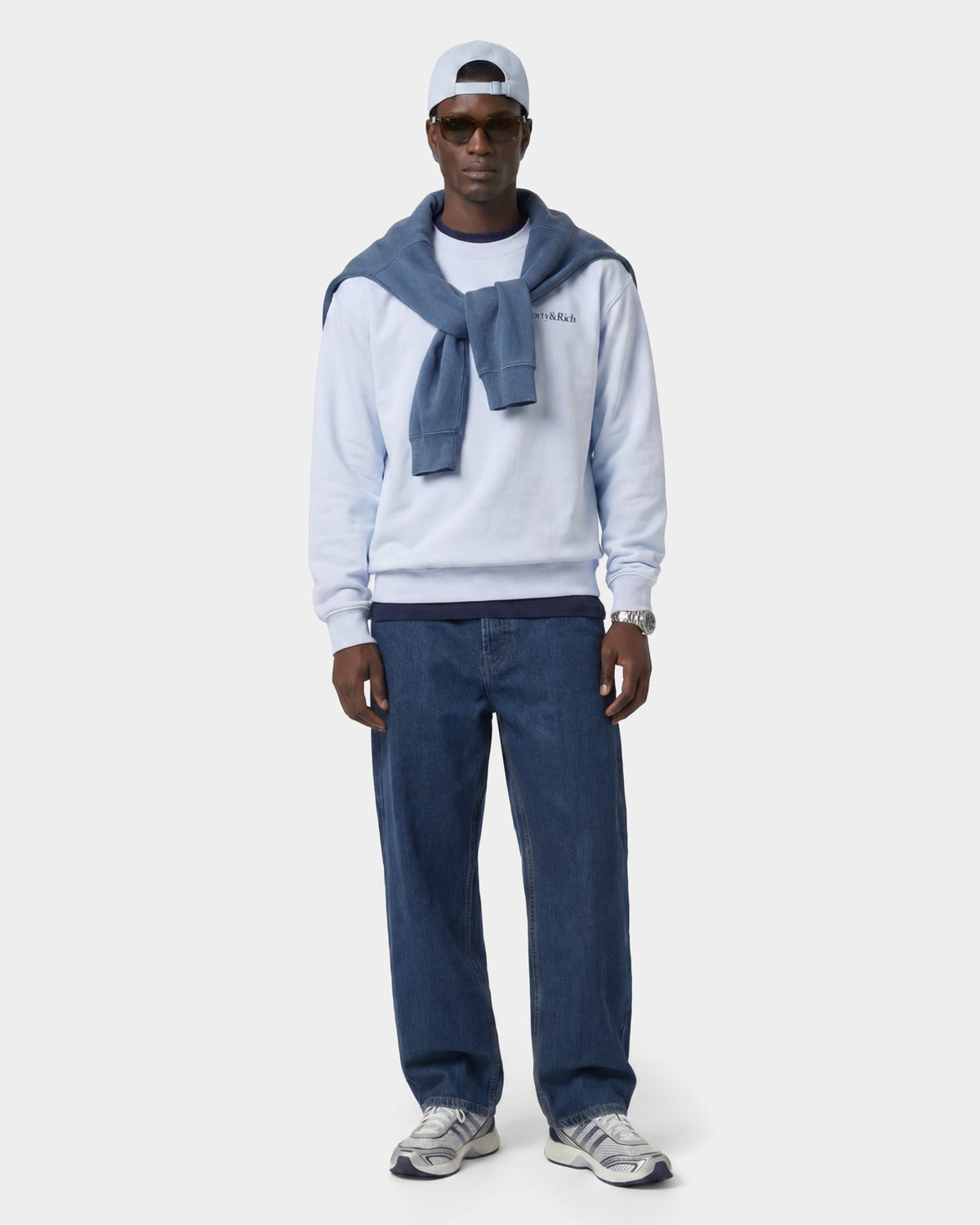 Sporty & Rich Play Tennis Crewneck - Ciel/Navy