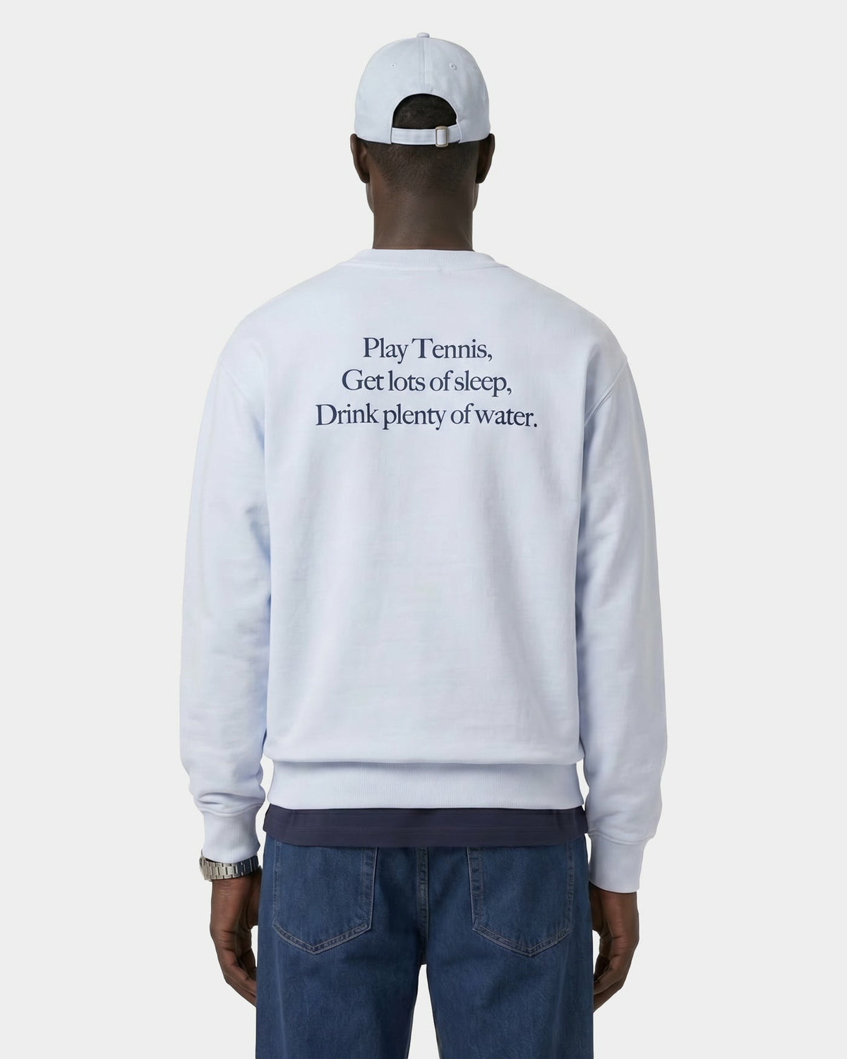 Sporty & Rich Play Tennis Crewneck - Ciel/Navy