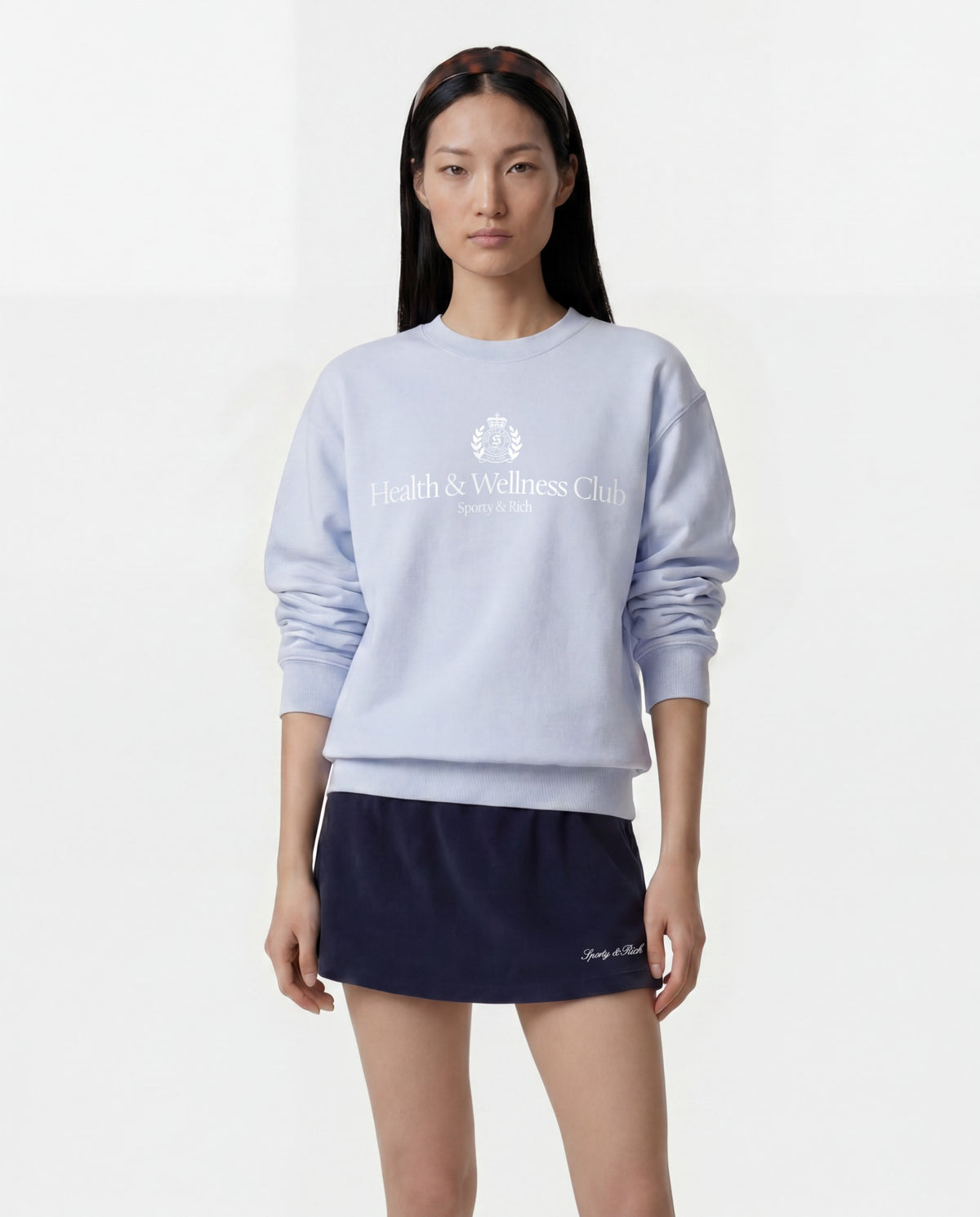 Sporty & Rich H&W Crest Crewneck - Ciel