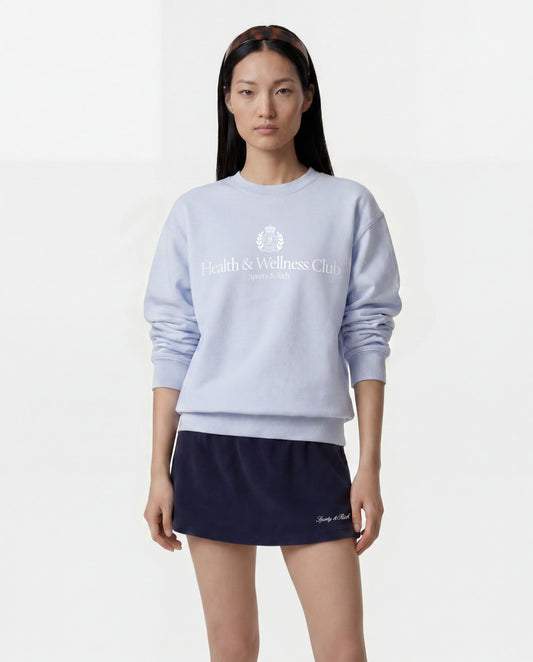 Sporty & Rich H&W Crest Crewneck - Ciel