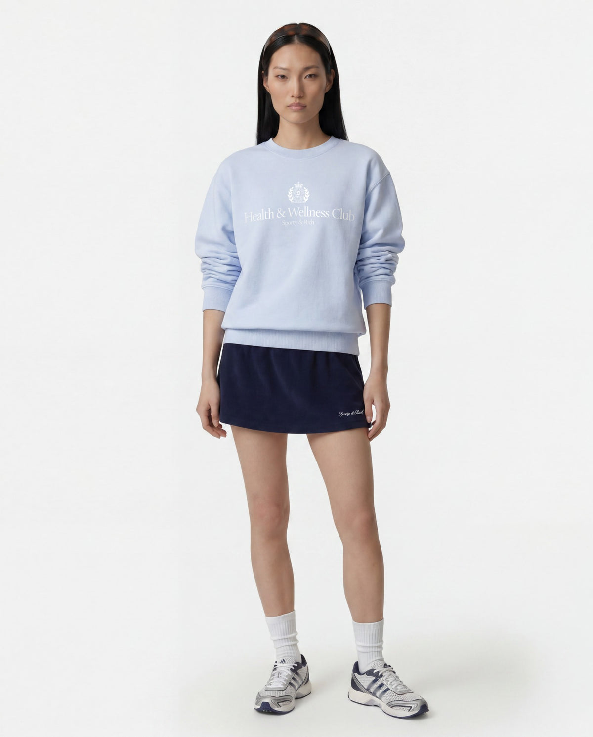 Sporty & Rich H&W Crest Crewneck - Ciel