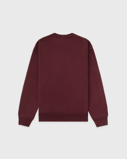 Sporty & Rich Syracuse Embroidered Crewneck - Bordeaux/White