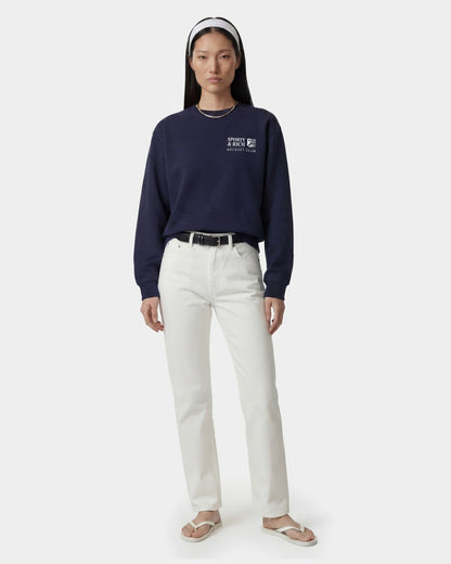 Sporty & Rich Promo Crewneck - Navy/White