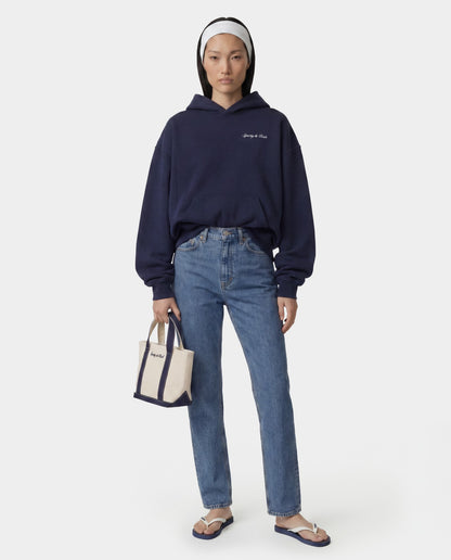 Sporty & Rich Syracuse Embroidered Hoodie - Navy/White