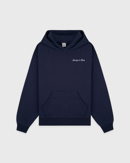 Sporty & Rich Syracuse Embroidered Hoodie - Navy/White