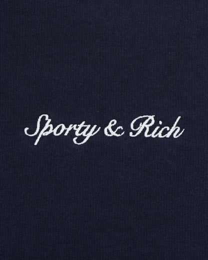 Sporty & Rich Syracuse Embroidered Hoodie - Navy/White