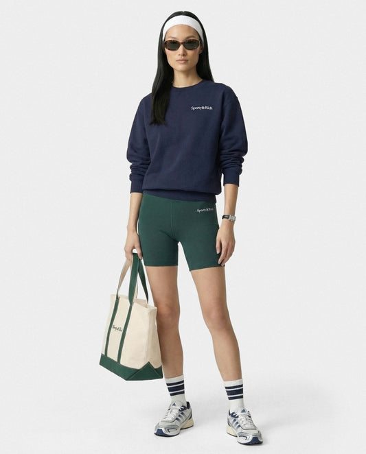 Sporty & Rich Play Tennis Crewneck - Navy/White