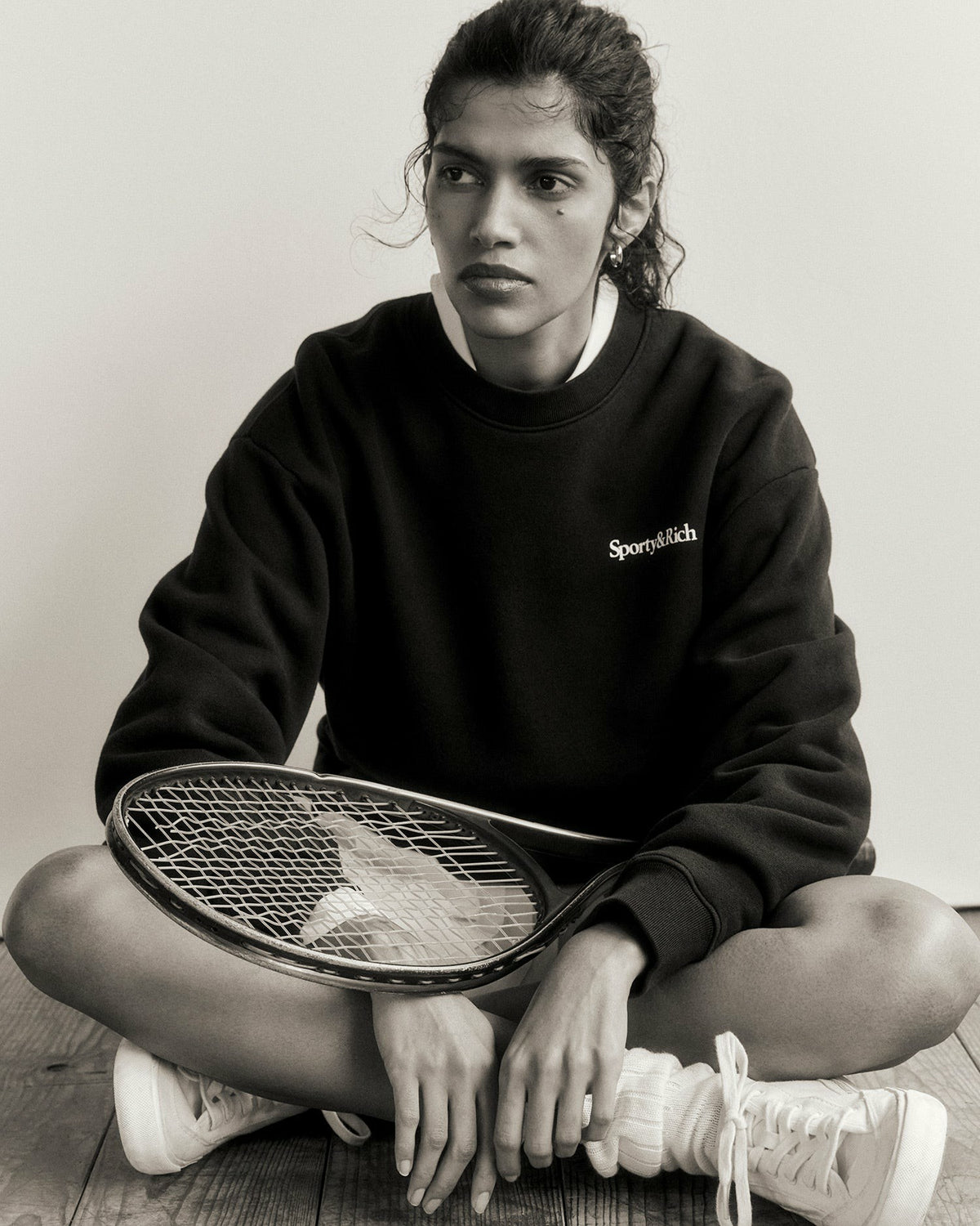 Sporty & Rich Play Tennis Crewneck - Navy/White