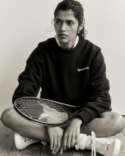 Sporty & Rich Play Tennis Crewneck - Navy/White