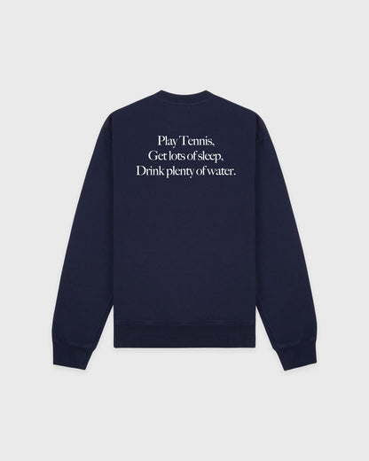 Sporty & Rich Play Tennis Crewneck - Navy/White