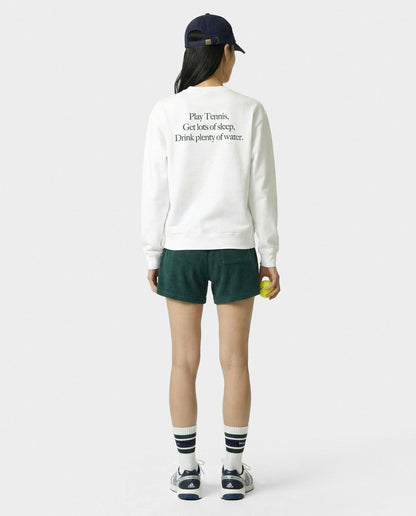 Sporty & Rich Play Tennis Crewneck - White/Forest