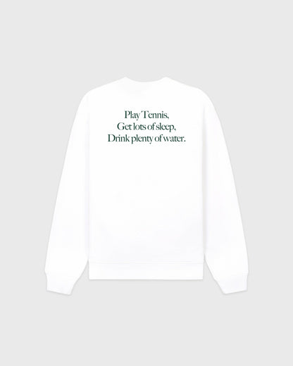 Sporty & Rich Play Tennis Crewneck - White/Forest