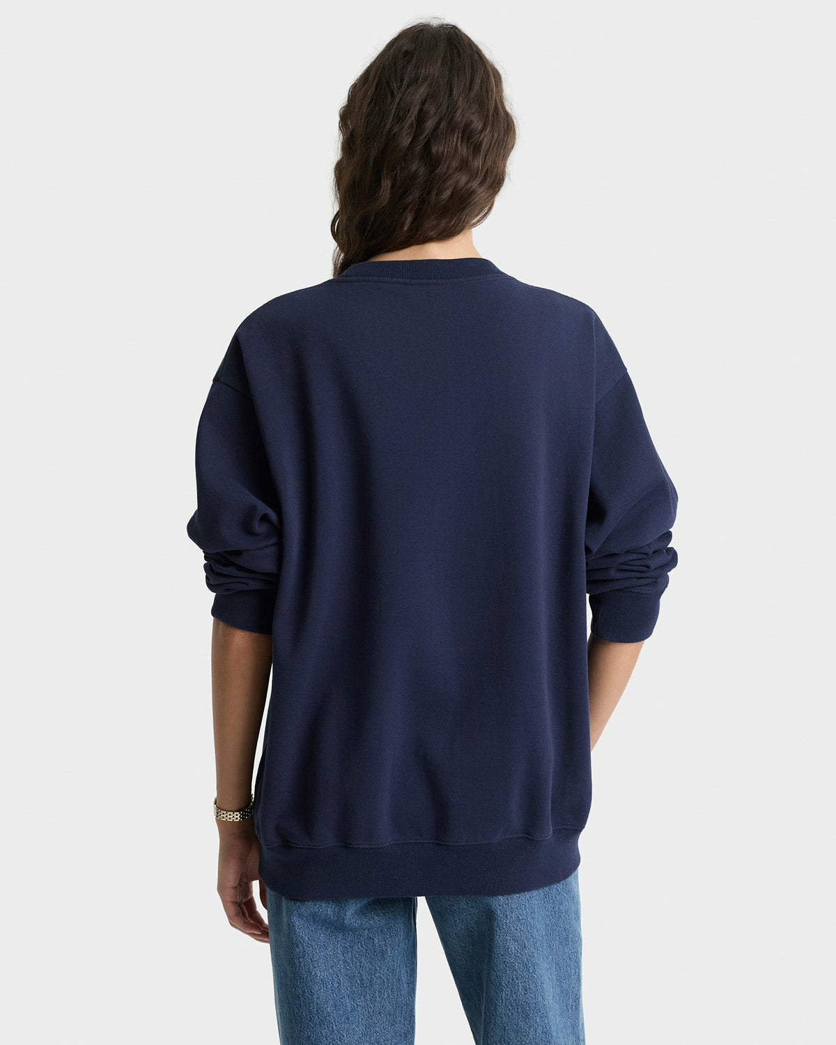 Sporty & Rich Yale Ivy Crewneck - Navy/White