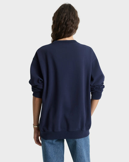 Sporty & Rich Yale Ivy Crewneck - Navy/White