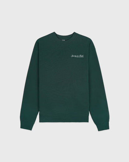 Sporty & Rich Syracuse Crewneck - Forest/White