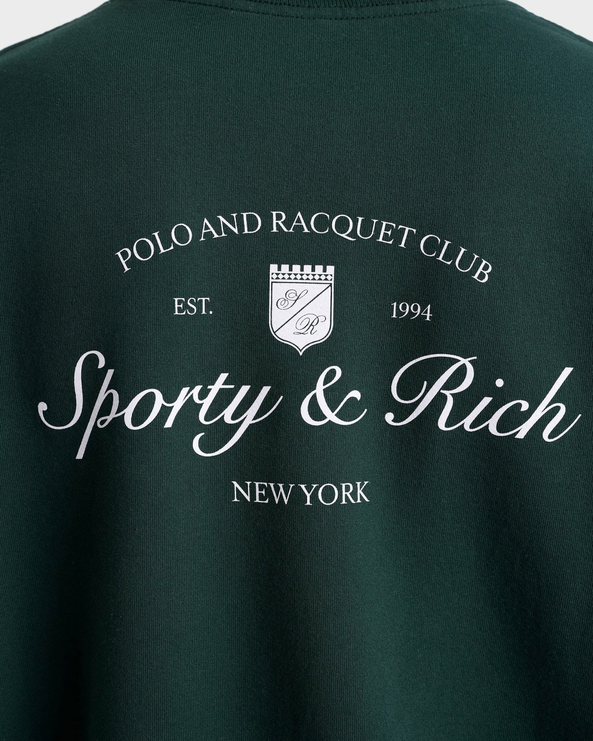 Sporty & Rich Syracuse Crewneck - Forest/White