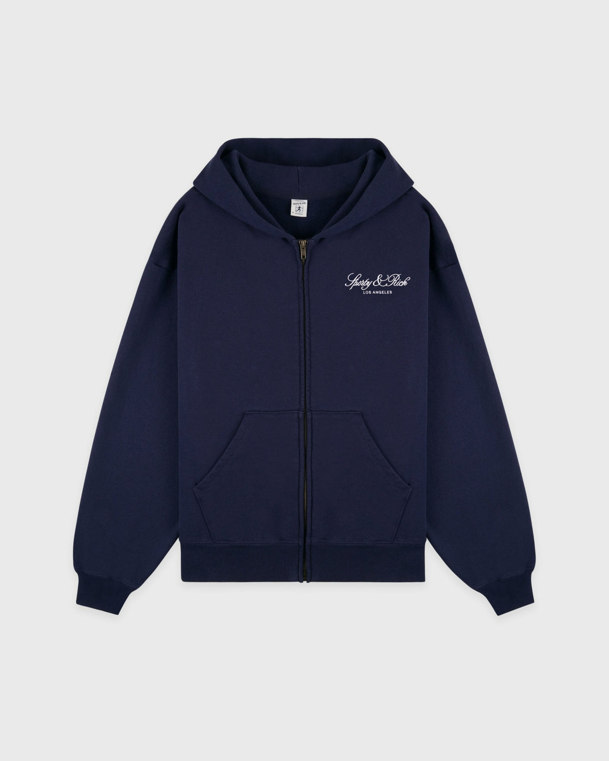 Sporty & Rich Vendome LA Embroidered Zip Hoodie - Navy/White