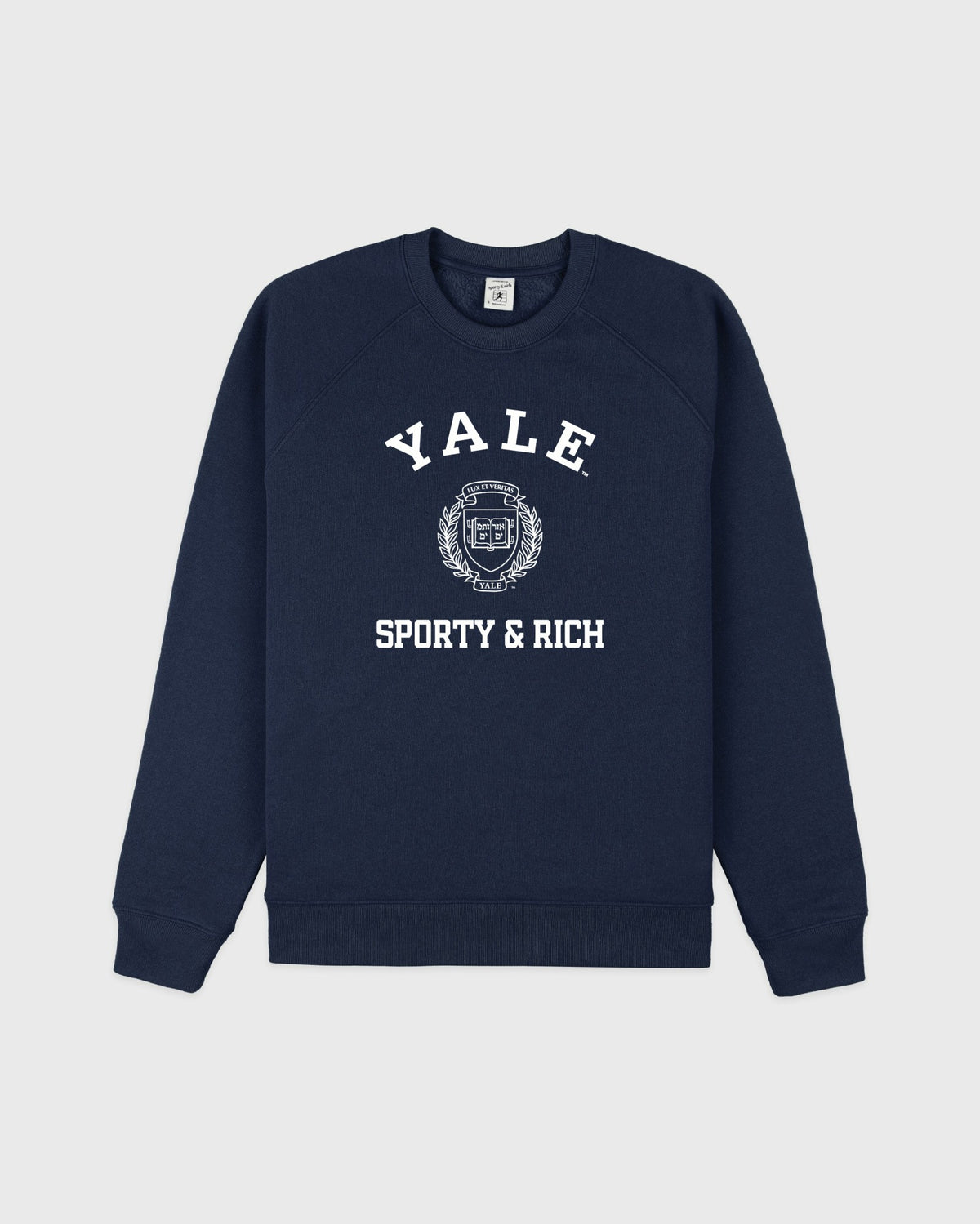 Sporty & Rich Veritas Soft Crewneck - Navy/White