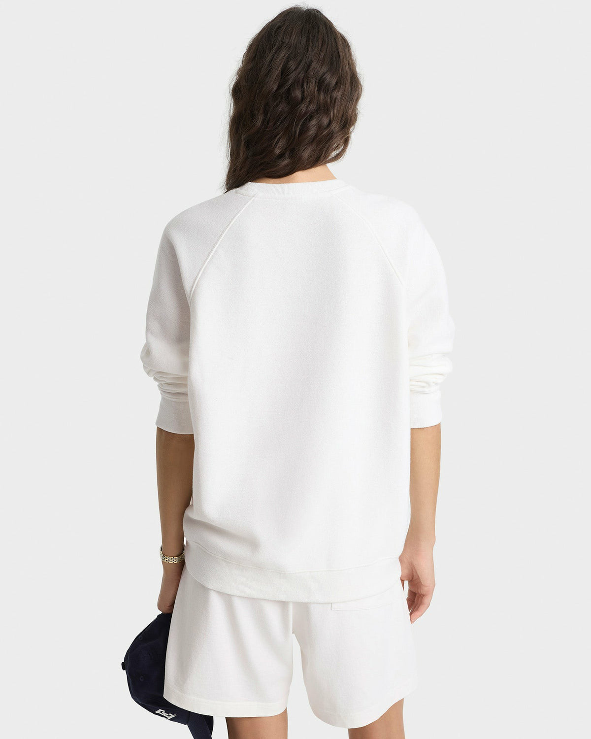 Sporty & Rich Veritas Soft Crewneck - White/Navy