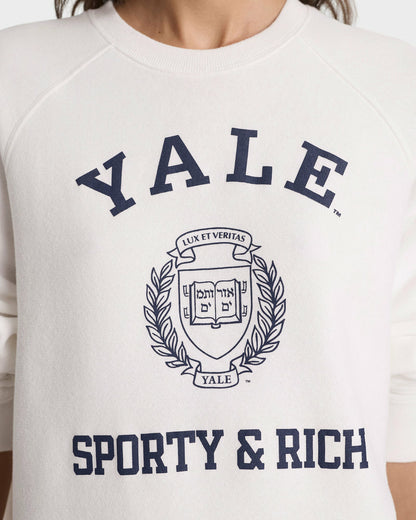 Sporty & Rich Veritas Soft Crewneck - White/Navy