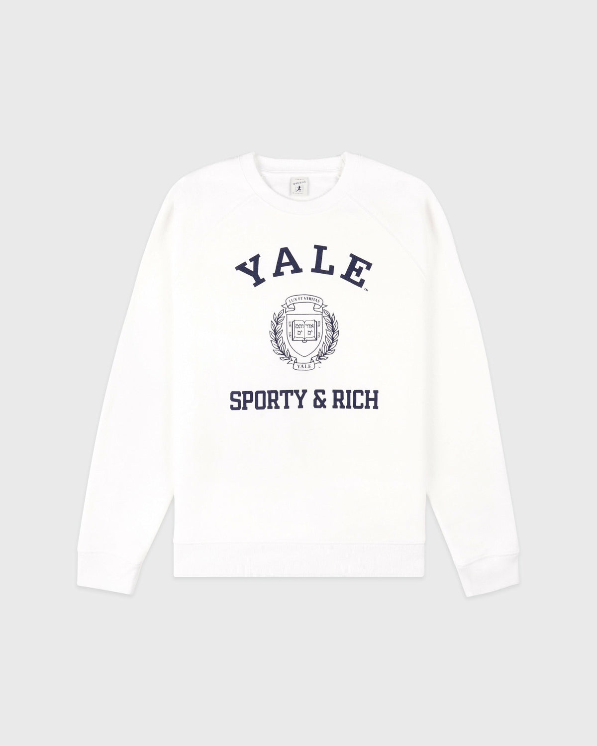 Sporty & Rich Veritas Soft Crewneck - White/Navy