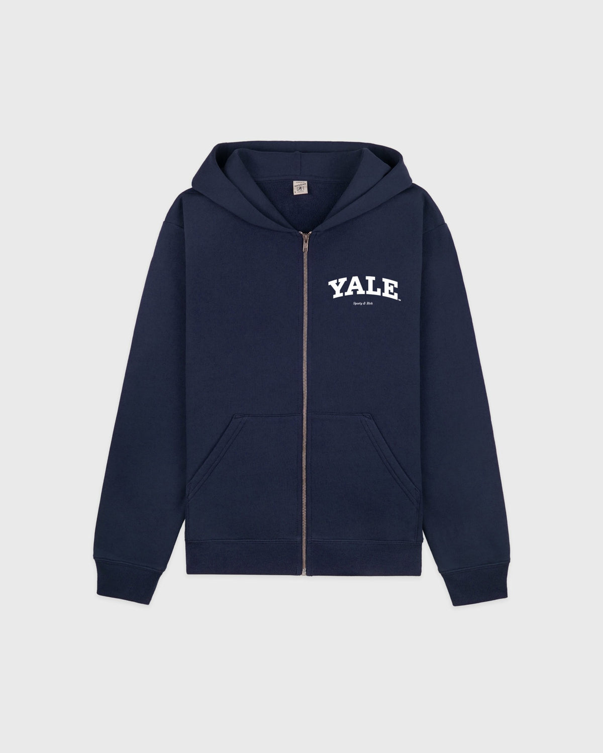 Sporty & Rich Yale Classic Zip Hoodie - Navy/White