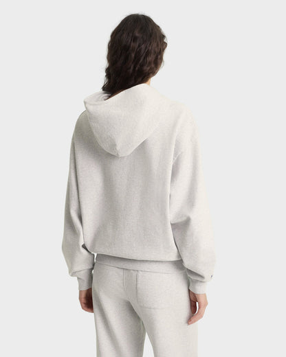 Sporty & Rich Heritage Yankees Serif Zip Hoodie - Heather Gray/Navy