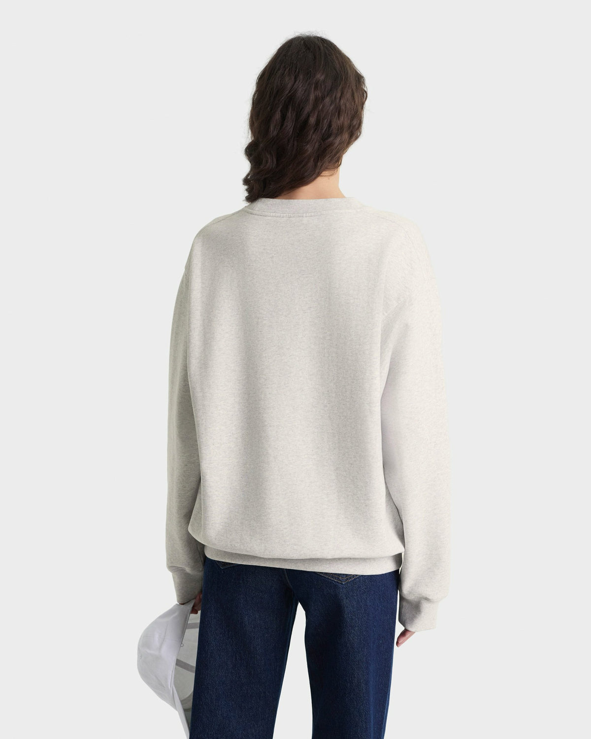 Sporty & Rich Heritage Yankees Serif Crewneck - Heather Gray/Navy