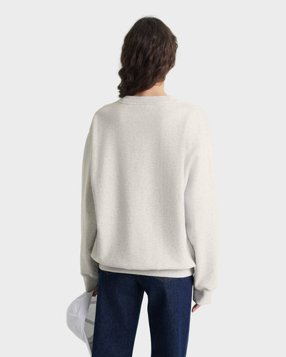 Sporty & Rich Heritage Yankees Serif Crewneck - Heather Gray/Navy