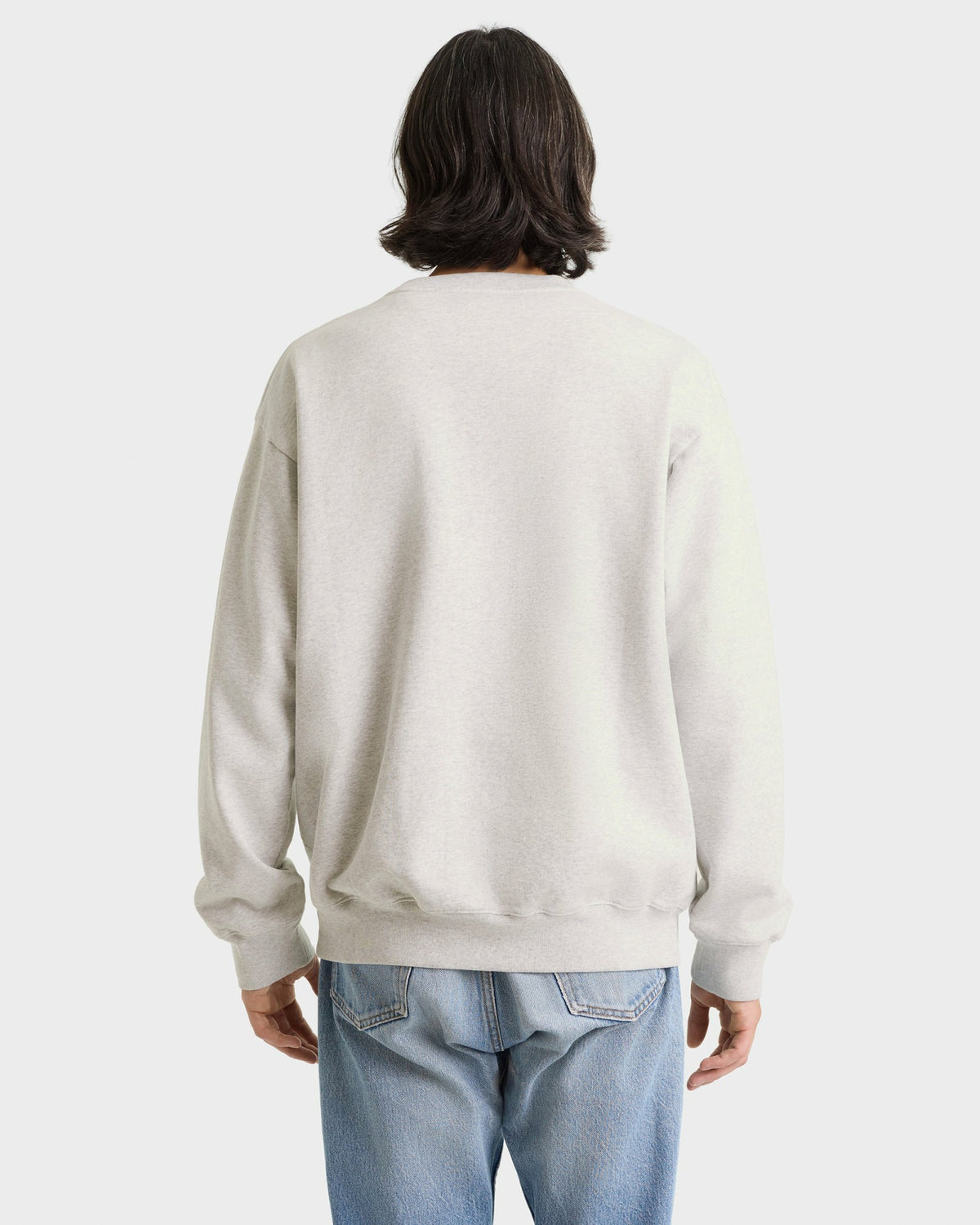 Sporty & Rich Heritage Yankees Serif Crewneck - Heather Gray/Navy