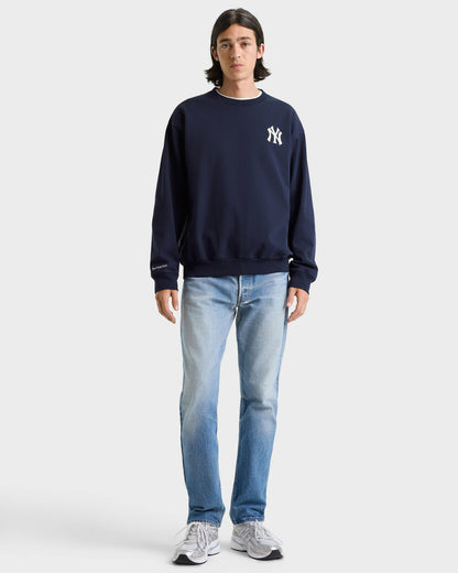Sporty & Rich Heritage Yankees Serif Crewneck - Navy/White