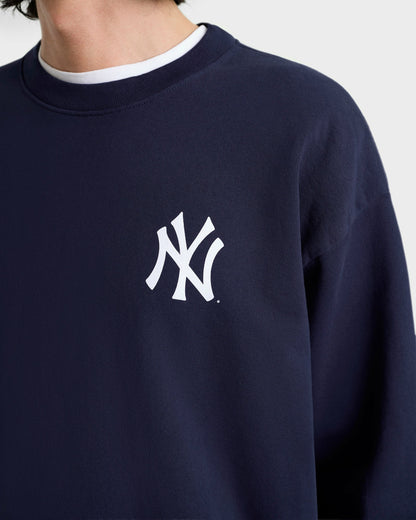 Sporty & Rich Yankees Serif Crewneck - Navy/White