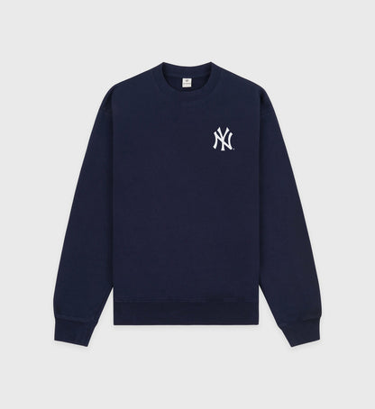 Sporty & Rich Yankees Serif Crewneck - Navy/White