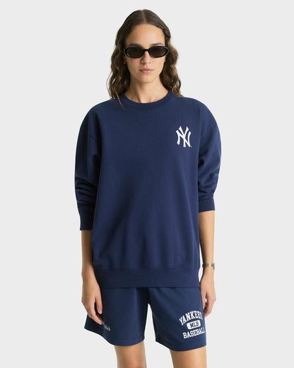 Sporty & Rich Yankees Serif Crewneck - Navy/White