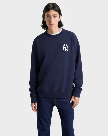 Sporty & Rich Yankees Serif Crewneck - Navy/White