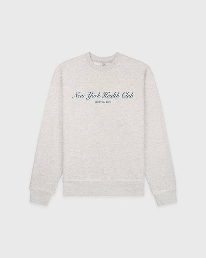 Sporty & Rich NY Health Club Crewneck - Heather Gray