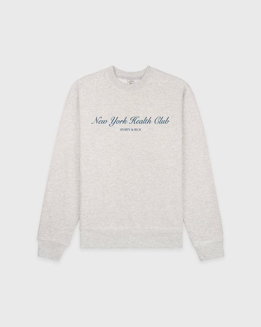 Sporty & Rich NY Health Club Crewneck - Heather Gray