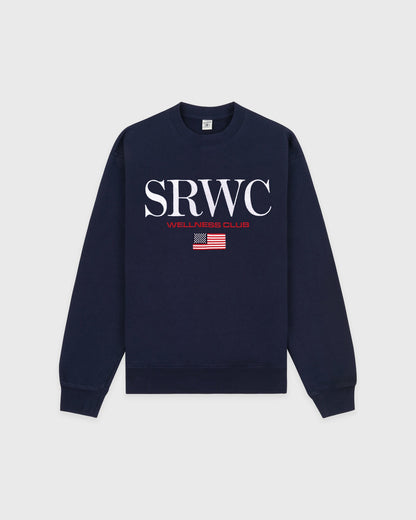 Sporty & Rich Nautical Embroidered Crewneck - Navy