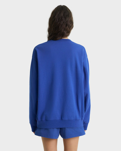 Sporty & Rich Nautical Embroidered Crewneck - Team Blue/White